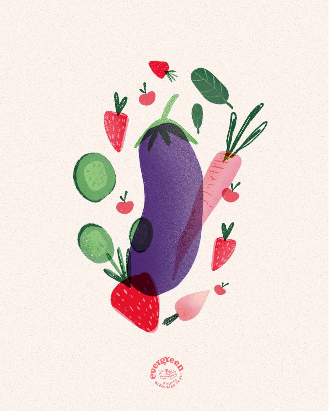 illustration de fruits et légumes maraîcher